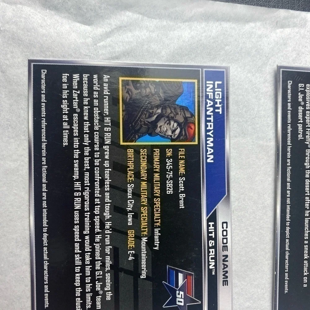 GI JOE File cards French/ English/Spanish
